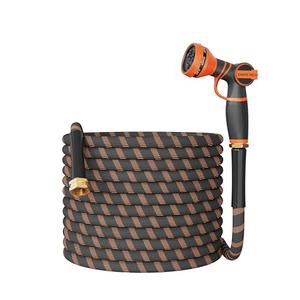 Giraffe Tools Non-Expandable Garden Hose 75FT 1/2” Lightweight Flexible Water Hoses Burst 600 psi with 9 Spray Function Nozzle Heavy Duty Hose