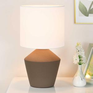 Lampwell NOVA Small Table Lamp for Living Room as Bedside Table Lamp for Bedroom, Modern Ceramic Table Lamp, Kids Table Lamp, Night Table Lamp,7.09H13.59ININ, Bulb Excluded, Taupe Brown Table Lamp