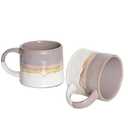 Bosmarlin Large Stoneware Coffee Mug Set of 2, Big Tea Cup for Office and Home, 15Oz, Dishwasher and Microwave Safe (Purple, 2)