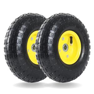 AR-PRO (2 Pack) 4.10/3.50-4 Tire and Wheel, Replacement 10-Inch Pneumatic Tire with 5/8" Bearings and 2.2" Offset Hub, Compatible with Hand Truck, Wheelbarrow, Wagon, Gorilla Carts