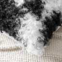 OTOSTAR Faux Fur Boucle Decorative Throw Pillow Cover 16x24 Inch Soft Cozy Plush Pillow Case Velvet Cushion Cover for Sofa Couch Bedroom Living Room, White Black