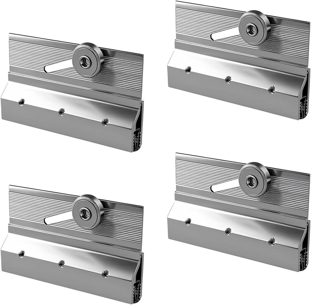 4 PCS Frameless Shower Door Roller Replacement, M-6053 Top Bracket Assembly with 3/4" Ball Bearing Wheels, Aluminum Shower Door Rollers for 1/4" Glass, Chrome Finish