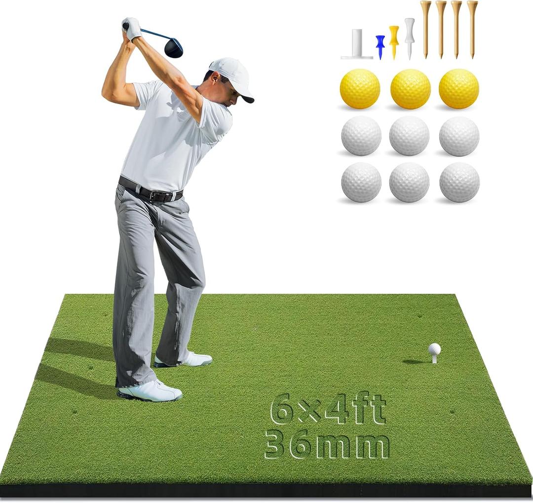 Bltend Golf Mat 36mm: 5x4ft/6x4ft Golf Hitting Mat Practice Outdoor Indoor