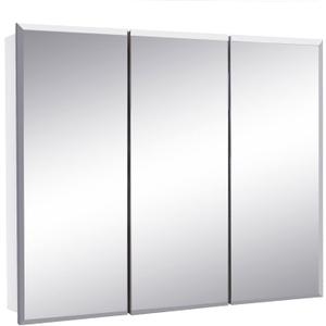 36 Inch Cyprus Bathroom Medicine Cabinet, Durable Pre-Assembled Wall Mounted Cabinet w/Frameless Mirrored Doors, White  Design House, 597500