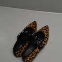 Studs Buckle Strap Ballet Flats Shoes for Women Pointed Toe Ballerina Shoes Mary Jane Flats Comfortable Casual Date Work Driving Dress Shoes (7, Leopard)