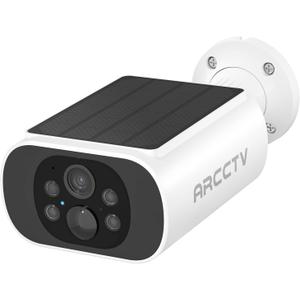 ARCCTV Solar Security Camera Outdoor Wireless, 4MP Battery Powered Home Surveillance Camera with Embedded Solar Panel, PIR Motion Sensor, 2.4G/5G Dual Band WiFi