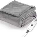 Sunbeam Royal Posh Dove Grey Heated Personal Throw / Blanket, Cozy-Warm, Adjustable Heat Settings (Throw (50" x 60"))