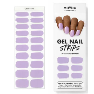 MOYOU LONDON Semi Cured Gel Nail Strips - 20 Pcs. Waterproof Gel Nail Wraps, Cures in Sunlight or UV/LED Lamp, Lasts Up to 2+ Weeks, Stretchable, Easy to Apply & Remove, Vegan & Cruelty-Free 3 Pack