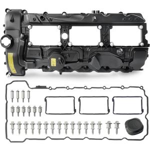 N55 Engine Valve Cover with Gasket & Bolts & Oil Filler Cap Compatible with 2011-2019 BMW 328i 335i 435i 530i 535i 640i 740i 135i 235i M235i X3 X4 X5 X6 ActiveHybrid 5 3.0L Replace 11127570292 264-937