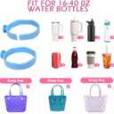 2 x Cup Holder for Bogg Bag Compatible with Stanley 30 oz 40 oz, Drink Holder for Simple Modern Rubber Beach Tote, Water Bottle Holder Attachment for XL Medium Small Bog Bag