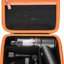 Hard Travel Case for KMM Handheld Car Vacuum Cleaner, Portable Auto Vacuum Cleaner Accessories Storage Bag Carrying EVA Case for KMM LT-117 9000Pa Air Duster (Black-Orange)