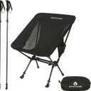ROCK CLOUD Portable Camping Chair Ultralight Folding Chairs and Trekking Pole 2 in 1 for Outdoor Camp Hiking Backpacking Lawn Beach Sports