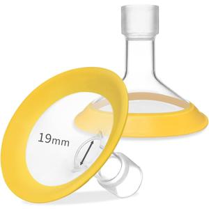19mm Oval Flanges Shields Compatible with Medela Pumps, Replacement Parts for Pump in Style, Symphony, Swing Maxi, Harmony and Personalfit FlexBreast Pump Accessories, 2 Pack