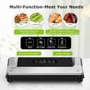 Bonsenkitchen Vacuum Sealer Machine | Compact Food Sealer for Kitchen Storage & Meal Prep | Multiple Modes | External Vacuum System | 5 Bags, Silver