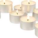 Stonebriar Bulk 50 Pack Unscented Smokeless Long Tea Light Candles with 8 Hour Extended Burn Time, White, 50 Count