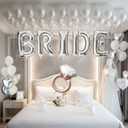 Silver Bridal Shower party decorations with huge 40in silver BRIDE letter Pearl Balloons BRIDE to be Sash Bridal Veil Diamond Ring Heart shape Balloons For Bachelorette party Wedding supplies