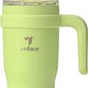 REDUCE 24 oz Stainless Steel Tumbler with Handle - Dual-Wall Vacuum Insulated Travel Mug, Sweat-Proof Lid & Reusable Straw - Keeps Drinks Cold for 24 Hrs, Fits Cupholders, Dishwasher Safe - Color May Vary