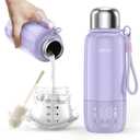 Portable Bottle Warmer for Travel - 3Min Fast Heating of Breast Milk and Formula, 36W Fast Charge, 17 Ounces Large Capacity, Baby Bottle Warmer On The Go for Outdoor Airplane and Car