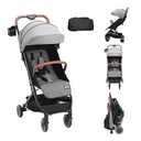 VEVOR Standard Baby Infant Stroller with 95-150 Adjustable Backrest & 0/90 Adjustable Footrest, Newborn Strollers with Cup Holder and Carry Bag, Dark Grey