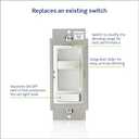 Leviton SureSlide Dimmer Switch for Dimmable LED, Halogen and Incandescent Bulbs, 6674-P0W, White (1 pack)
