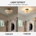 Semi Flush Mount Ceiling Light Fixture Vinatge Black Ceiling Lights Mid Century Modern Glass Close to Ceiling Lighting Fixtures for Bedroom Hallway Foyer Bathroom Kitchen Laundry Room Nursery
