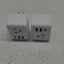 2 Pack US to Japan Plug Adapter, 2 Prong to 3 Prong Outlet Adapter with 3 AC Outlets 3 USB Ports(1 USB C), Type A Travel Power Converter Plug Adaptor for USA to Japanese Canada Mexico Philippines Peru