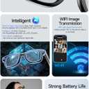 AI Smart Glasses, 800W Camera & 1080P Video, Smart Glasses with Camera and Bluetooth, AI Glasses for Calls & Musi,UV Protection,Anti-Blue Light Glasses Everyday Wear (Colour Change)