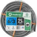 Woods Southwire 14782721 25ft 6/3 AWG UF-B Type Underground Feeder and Branch Circuit Cable with Ground Wire, Gray