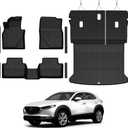 Floor Mats for Mazda CX-30 2020-2026, All Weather Floor Mats Trunk Cargo Liner with Backrest Protectors and Door Sill Guards Accessories, Full Coverage Set
