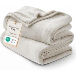 Bedsure GentleSoft Fleece Blanket King Size Linen - 280GSM Soft Lightweight Plush Cozy Blankets for Bed, Sofa, Couch, Travel, Camping (King (108" x 90"))