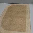 YDKGL Half Circle Bath Mat, Non Slip Bath Mat, Thin Bathroom Rugs Fit Under Door Quick Dry Absorbent Washable Bathroom Mat with Rubber Backing, Brown Beige 16x24