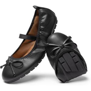 DREAM PAIRS Girls Ballet Flats Dress Shoes Mary Janes Ballerina Shoes (5 Big Kid, Black)