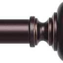 Bronze Curtain Rods for Windows 48 to 84 Inch, Decorative Heavy Duty Single-Side Adjustable 1'' Antique Brown Curtain Rod, Vintage Rustic Metal Drapery Pole for Farmhouse Bedroom Living Room