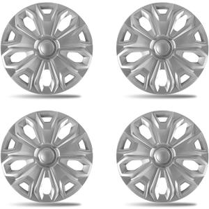 16 Inch Gloss Silver Wheel Covers Hubcaps for 2015-2025 Ford Transit 150 250 350 350HD SRW, Only Fits 5-Lug Factory Steel Wheels, OEM Replacement CK4Z-1130-J, CK4Z-1130-D, 4-Pack