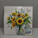 6Pcs Flower Dishwasher Magnet Cover Sunflower Vase Butterfly Sunflower Fridge Magnetic Dishwasher Sticker Decorations Sunflower Cruise Door Magnet Decorative for Spring Kitchen Refrigerator Cover