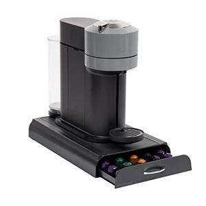 Mind Reader Single Serve Coffee Capsules Drawer, Holds 50 Small Capsules, Coffee Pod Drawer Organizer, Countertop Storage Base, Black