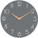 cicininc Wall Clock, 14 Inch Wooden Silent Non-Ticking, Decorative Battery Operated Wall Clocks for Bedroom, Kitchen, Home, Living Room, Office, School, Hotel (Gray)
