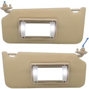 Driver Left & Passenger Right Side Sun Visor Replacement Compatible with Honda Accord 2008 2009 2010 2011 2012 2013 2014 2015 2016 with LED Light Replaces# 83280-TA0-A91ZB 83280TA0A91ZB
