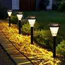 GIGALUMI 8 Pack Solar Lights Outdoor Waterproof, Outdoor Solar Lights for Yard, Solar Garden Lights, Yard Decorations Outdoor for Pathway, Patio, Garden, Driveway, Lawn, and Landscape(Warm White)
