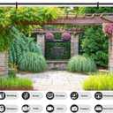 Spring Garden Backdrop Park Natural Scenic Flower Meadow Grassland Photography Background Green Plants Brick Pillar Garden Theme Backdrop for Girl Kid Adult Photo Booth Shoot Studio Props 7x5ft