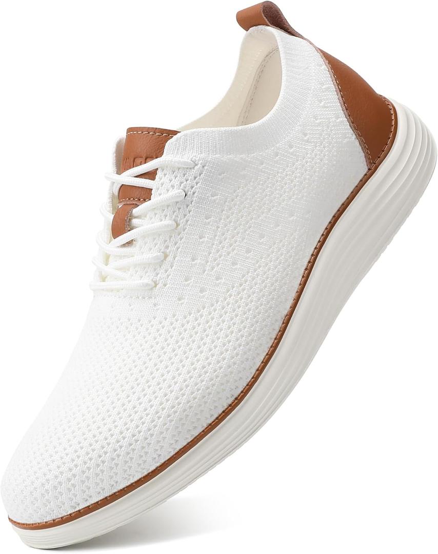 VILOCY Men's Casual Dress Sneakers Lace-Up Oxfords Business Mesh Breathable Walking Shoes Tennis Comfortable, 11.5