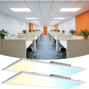 2x4 LED Flat Panel Light 2 Pack, Drop Ceiling Light for Office, Dimmable LED Ceiling Light, Selectable 30W/40W/50W/60W/72W, 3000K/3500K/4000K/5000K/6300K, ETL Listed, 2 Feet by 4 Feet