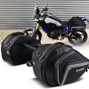 NICECNC Motorcycle Saddlebags, 50L Saddle Bags Motorcycles Throw Over Side Bags Compatible with Harley Honda Suzuki Yamaha Adventure Street Glide Dual Sport, silver, 15.7 x 10.6 x 9.44 inches, 50L