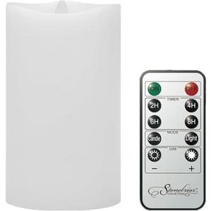 Stonebriar 6 Count White Real Wax 3x6 Flameless LED Pillar Candles with Remote and Timer