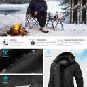 ASPO Women's Ski Jacket Waterproof Winter Jacket Insulated Warm Fleece Lined Windproof Snow Coats with Hood Snowboarding (Black, L)