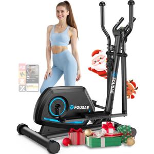 Elliptical Exercise Machine for Home, 16-Level Magnetic Resistance Elliptical Trainer with Hyper-Quiet Drive, 15.5IN AStride, LCD Monitor & App Support, 350LBS Weight Capacity