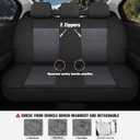 CAROMOP Premium PU Leather&Flannel Car Seat Covers Full Seats,Split Bench Compatible Car Interior Covers, Universal Fit Most Car Sedan Truck SUV(5-Seat Black/Grey)