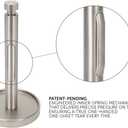 Ivilon Countertop Paper Towel Holder - Weighted Heavy Duty Steel Stand with Non-Slip Base for a Steady One-Handed One Sheet Tear - Fits All Rolls - Brushed Nickel