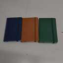 PAPERAGE Lined Pocket Journal Notebook, 3 Pack, (Dark Green, Cognac, Navy), 160 Pages, Small, 3.6 inches x 5.6 inches - 100 GSM Thick Paper, Hardcover