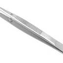 Stainless Steel General Purpose Lab Twezers Forceps with Curved Point Tips (4.5 in.)